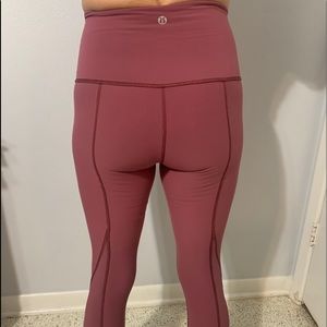 Lululemon running tights with mesh paneling